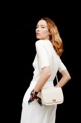 LEATHER FLAP BAG ELYSEE IVORY
