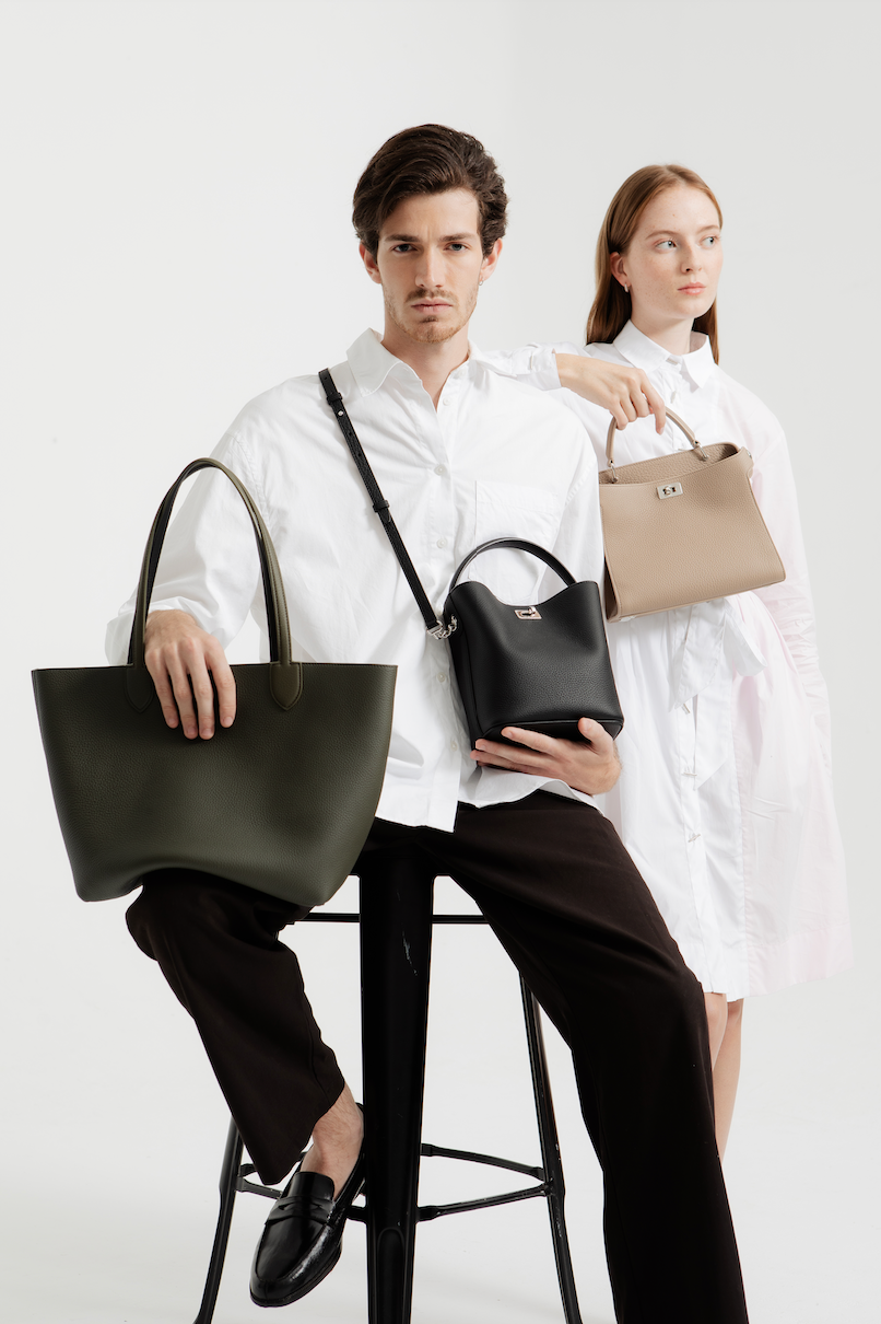 LEATHER BUCKET BAG ODEON MINI BLACK