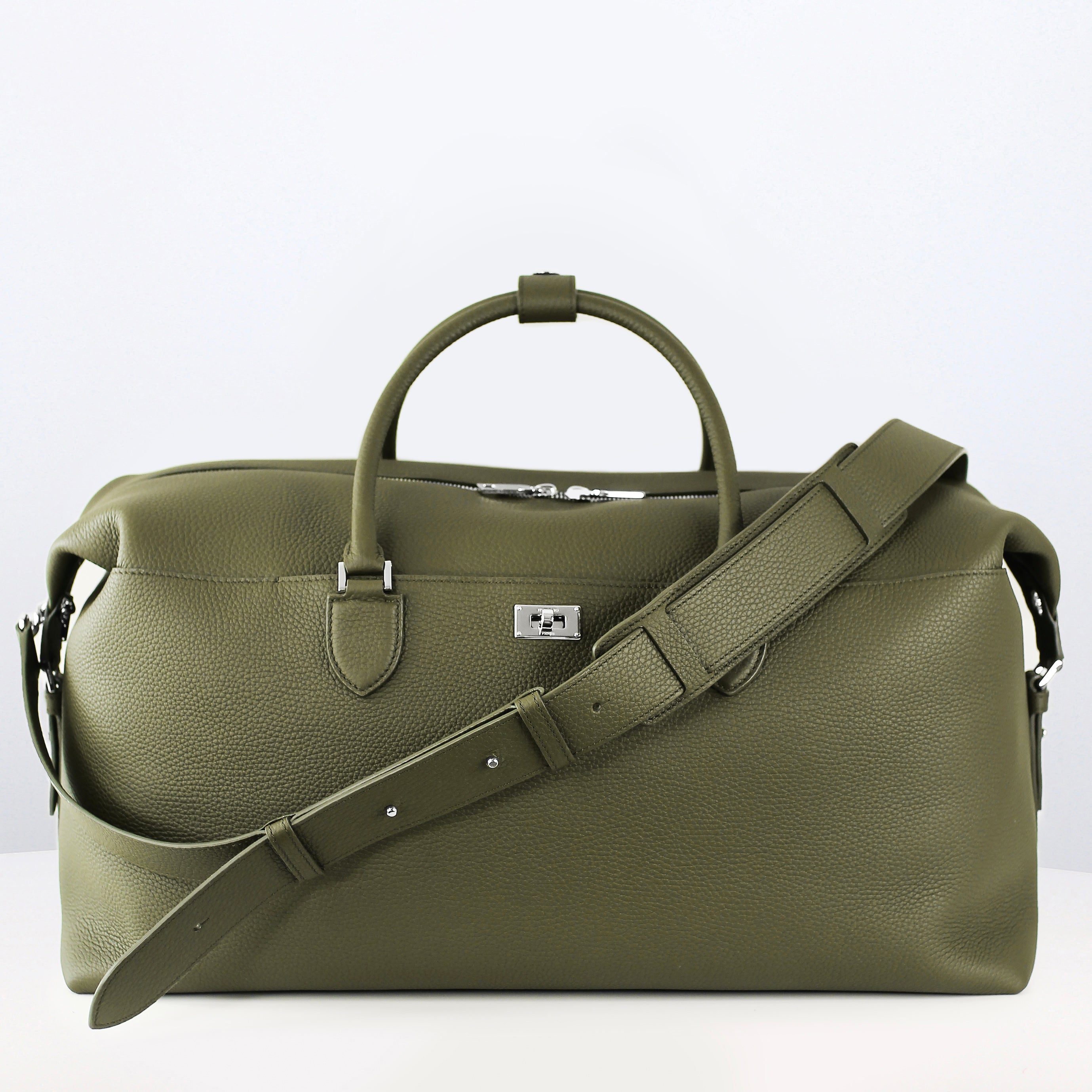 MONTPARNASSE DUFFLE LEATHER BAG KHAKI