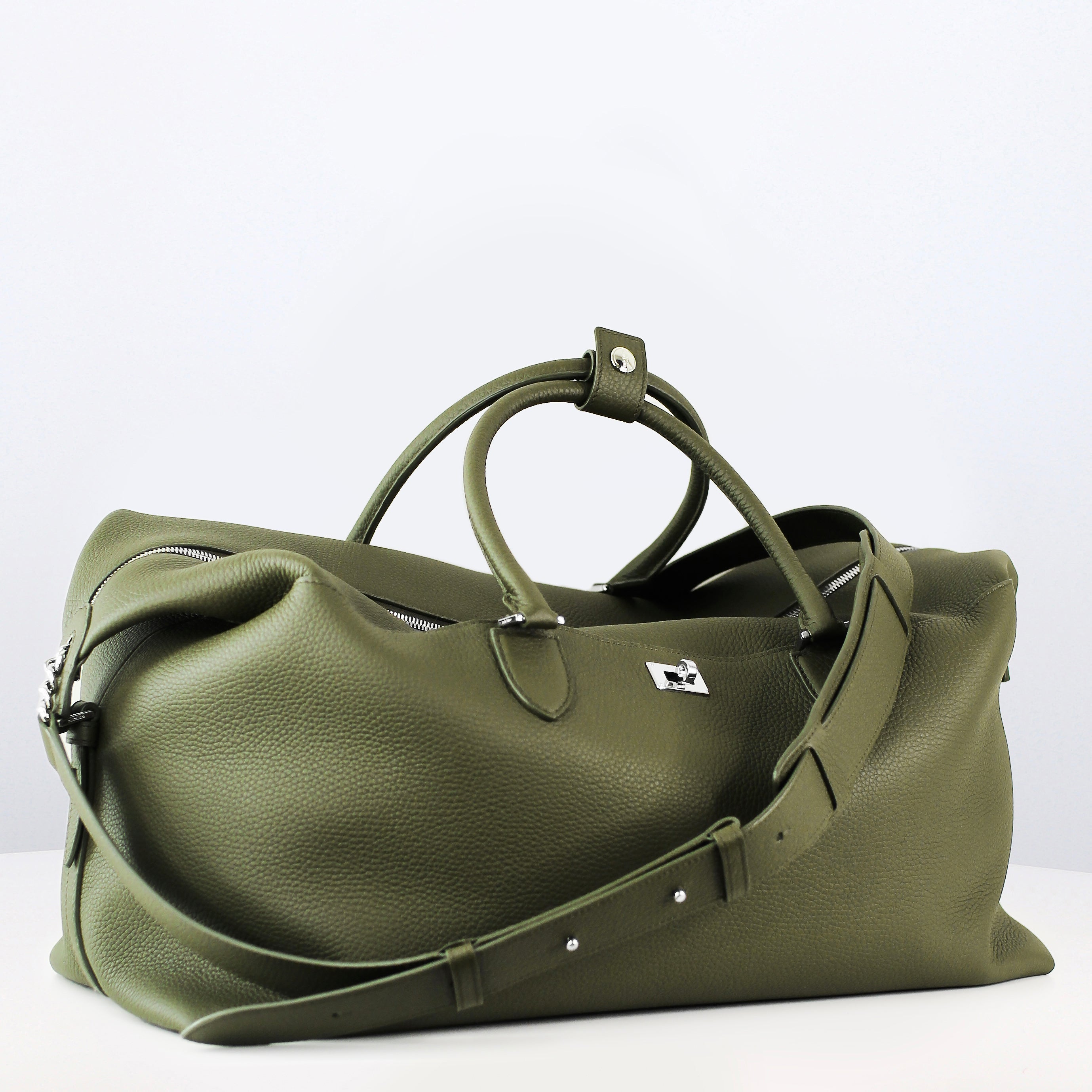 MONTPARNASSE DUFFLE LEATHER BAG KHAKI