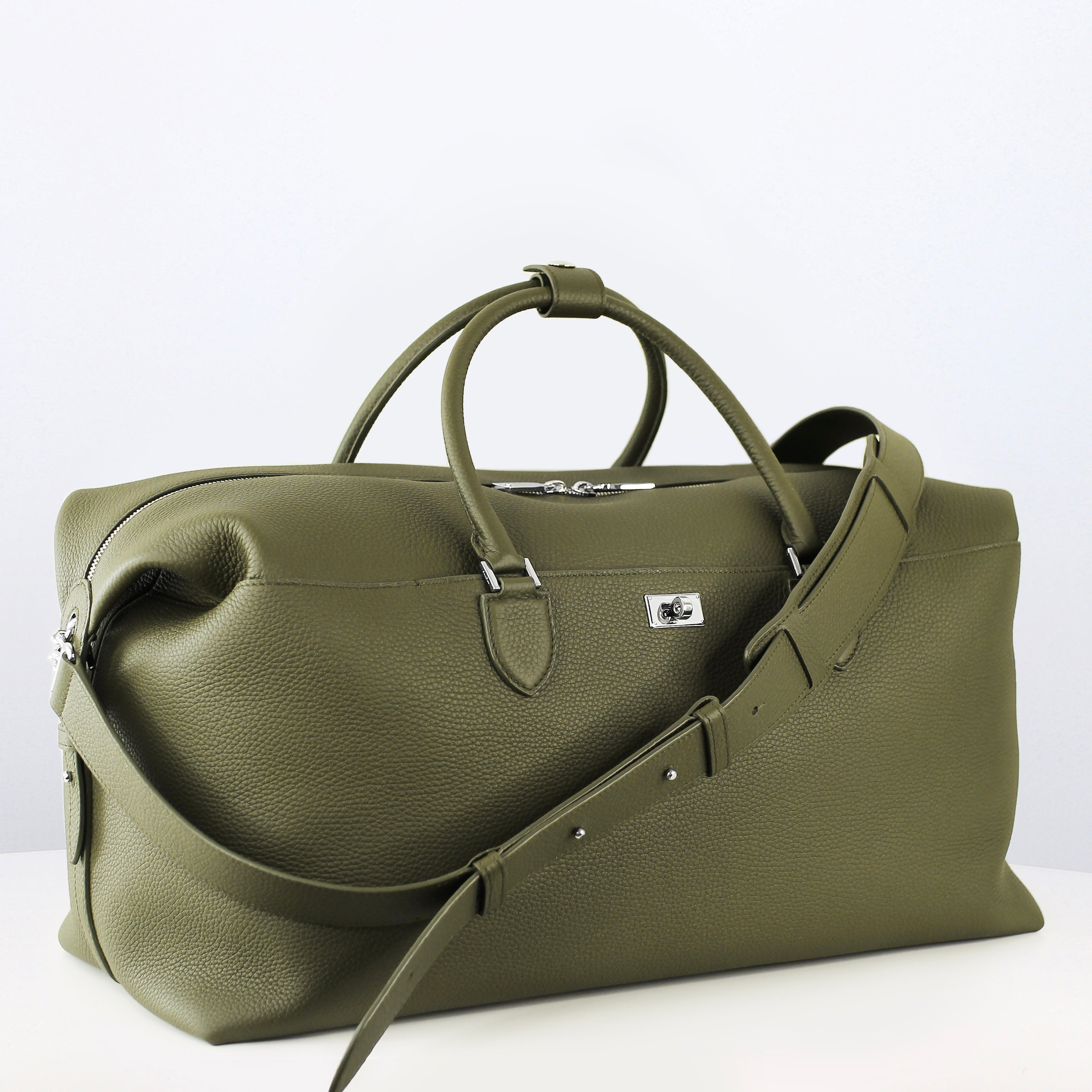 MONTPARNASSE DUFFLE LEATHER BAG KHAKI