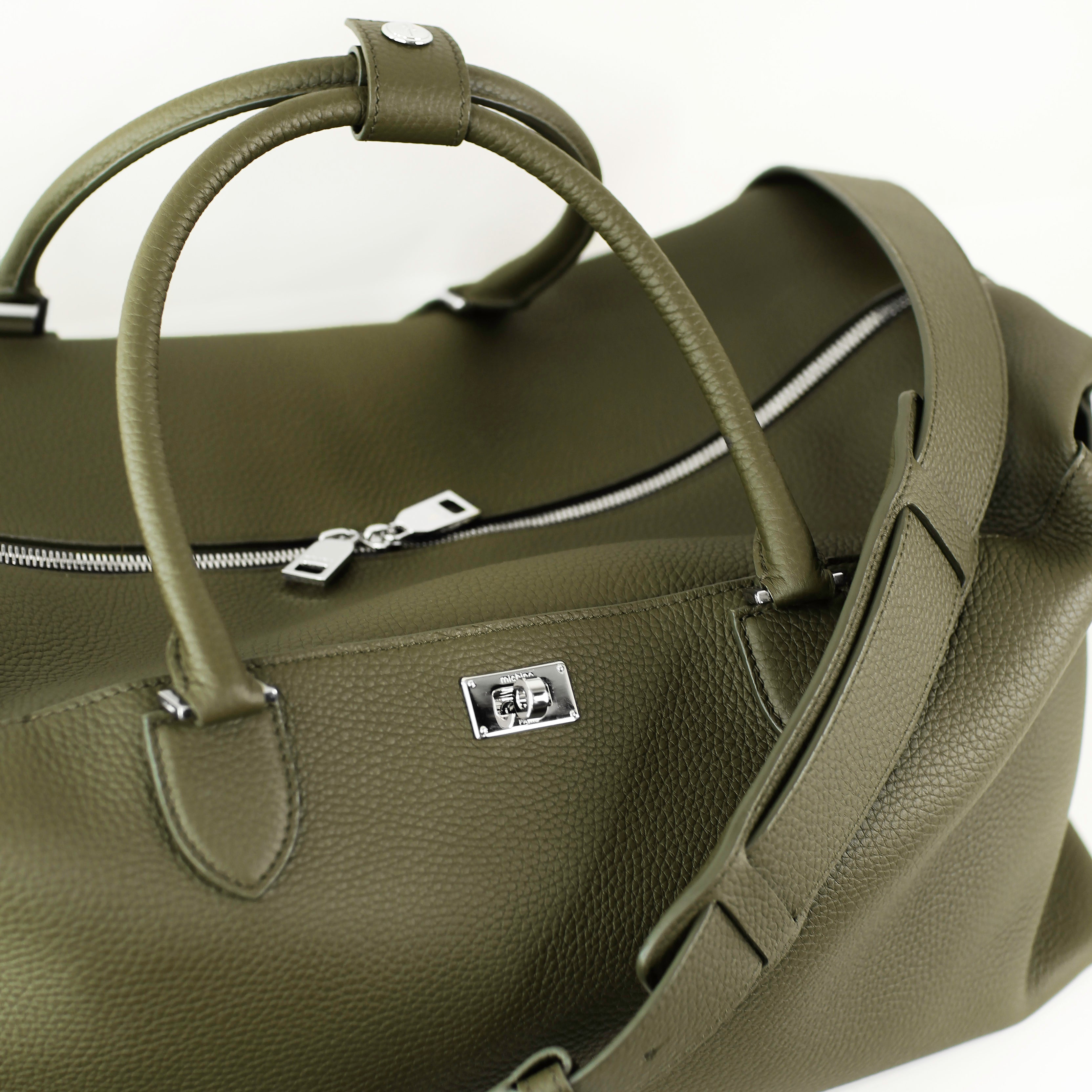 MONTPARNASSE DUFFLE LEATHER BAG KHAKI
