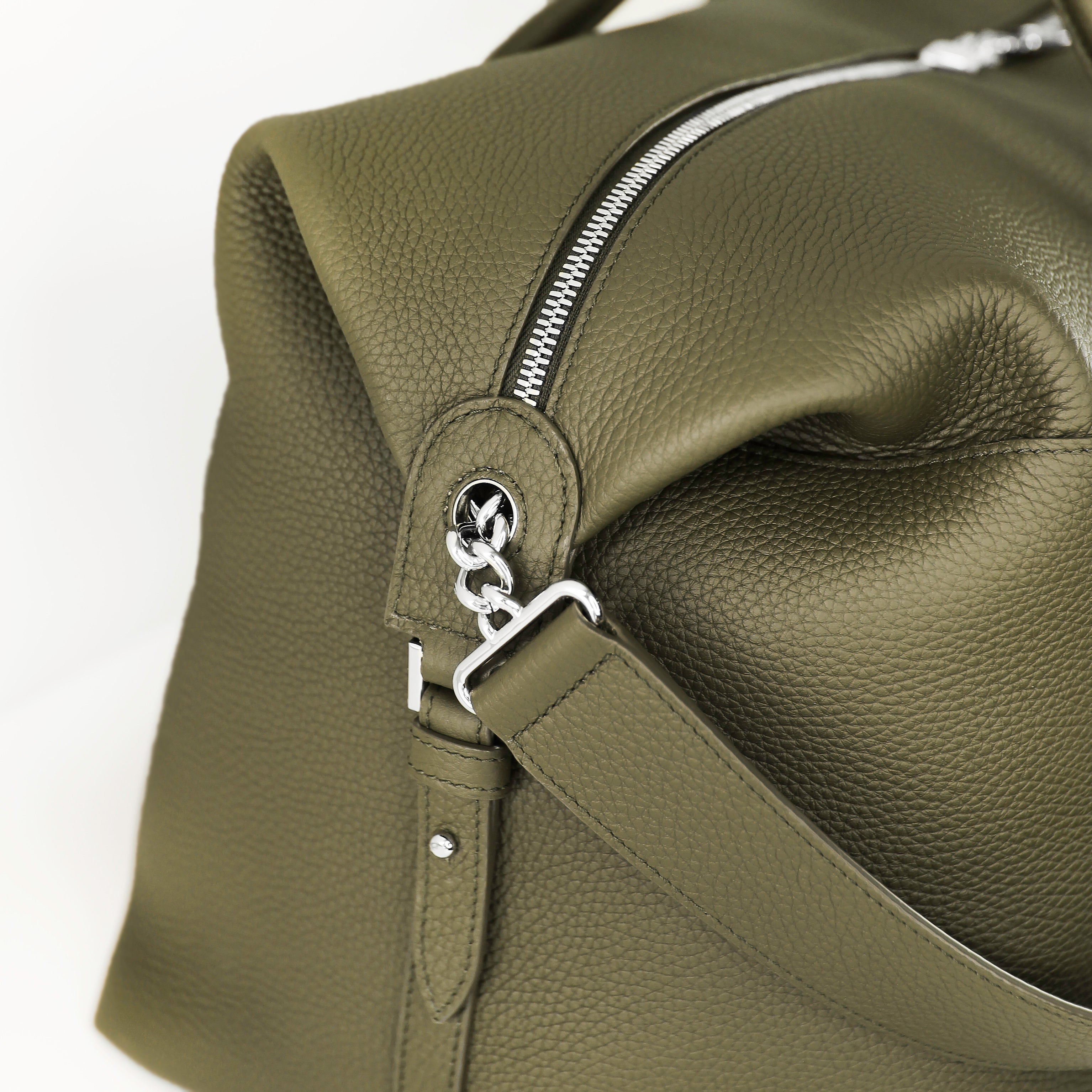 MONTPARNASSE DUFFLE LEATHER BAG KHAKI