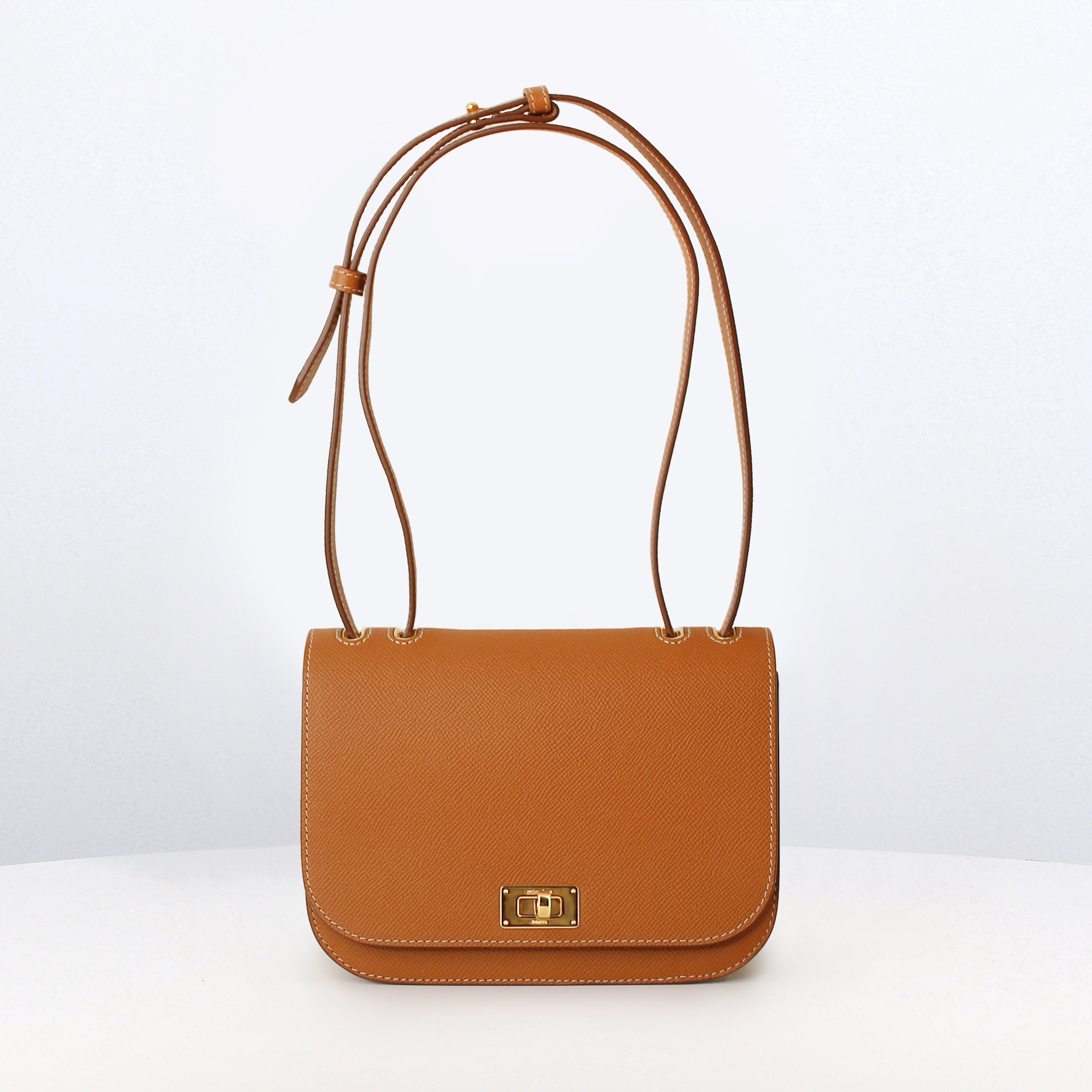 LEATHER FLAP BAG ELYSEE GOLD