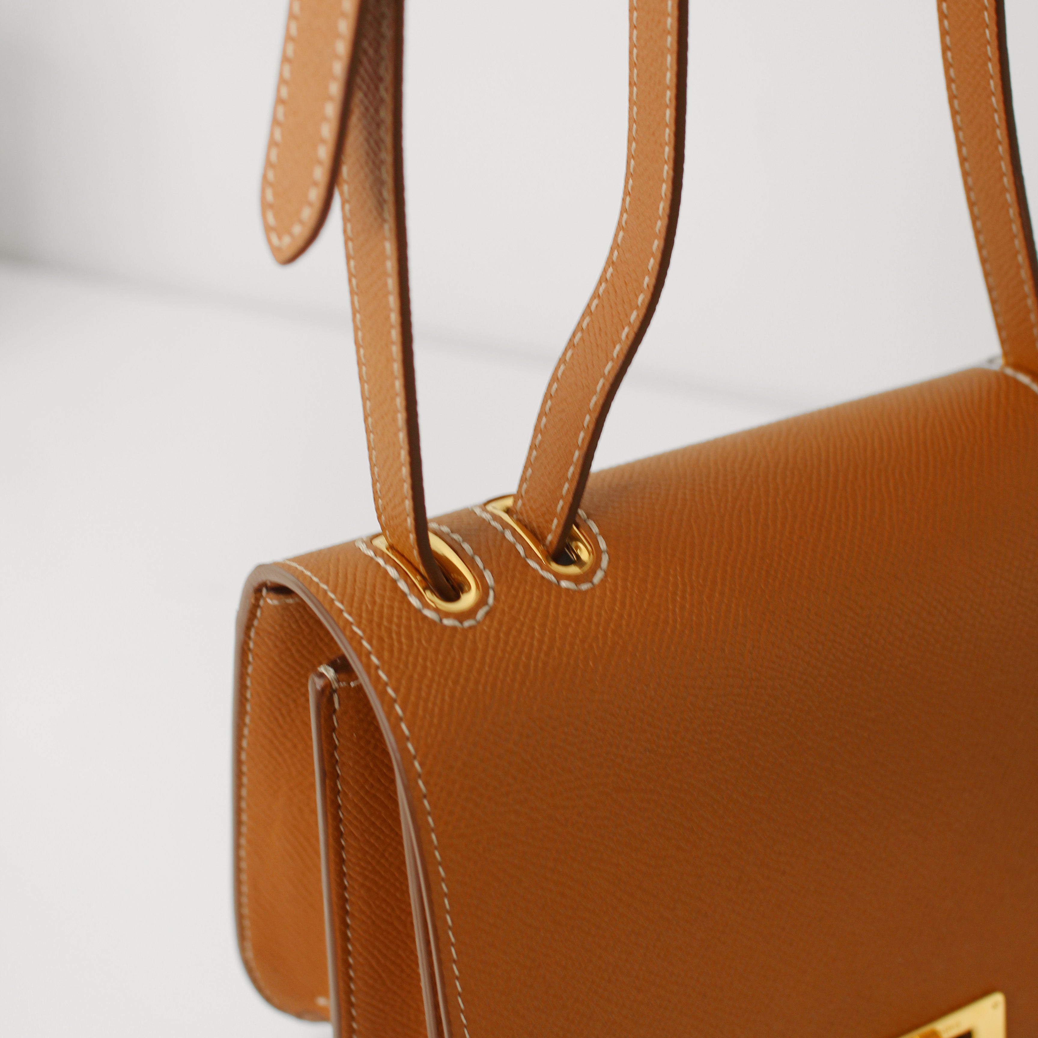 LEATHER FLAP BAG ELYSEE GOLD