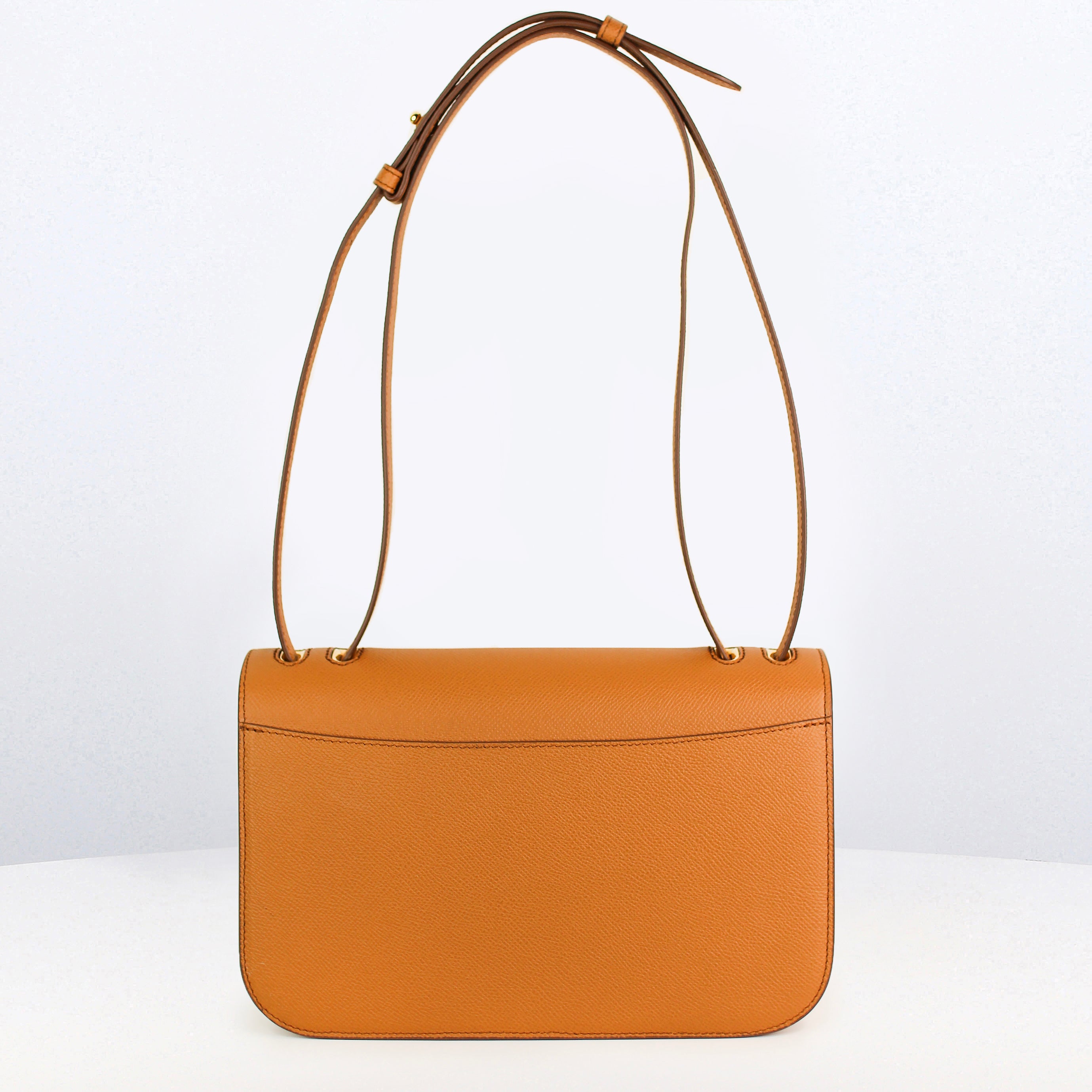 LEATHER FLAP BAG ELYSEE EAST/WEST GOLD