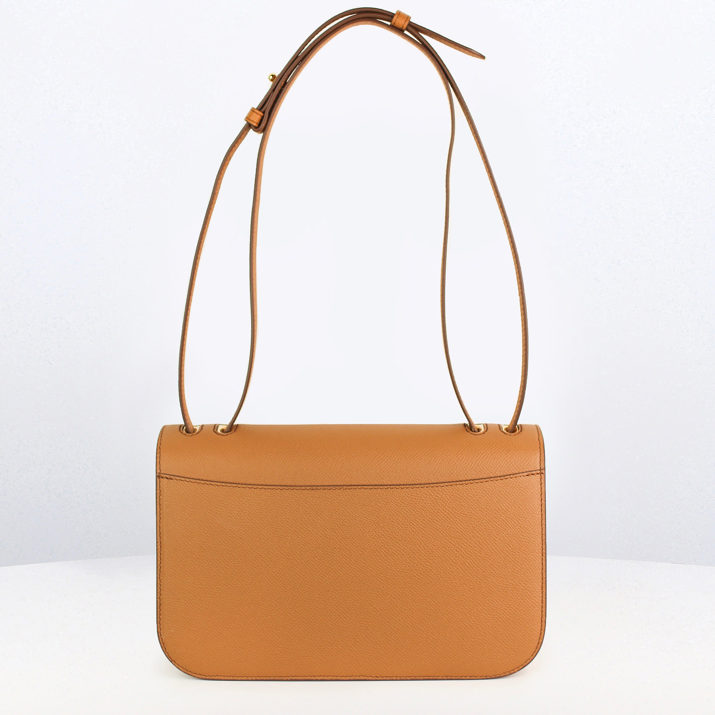 LEATHER FLAP BAG ELYSEE EAST/WEST GOLD
