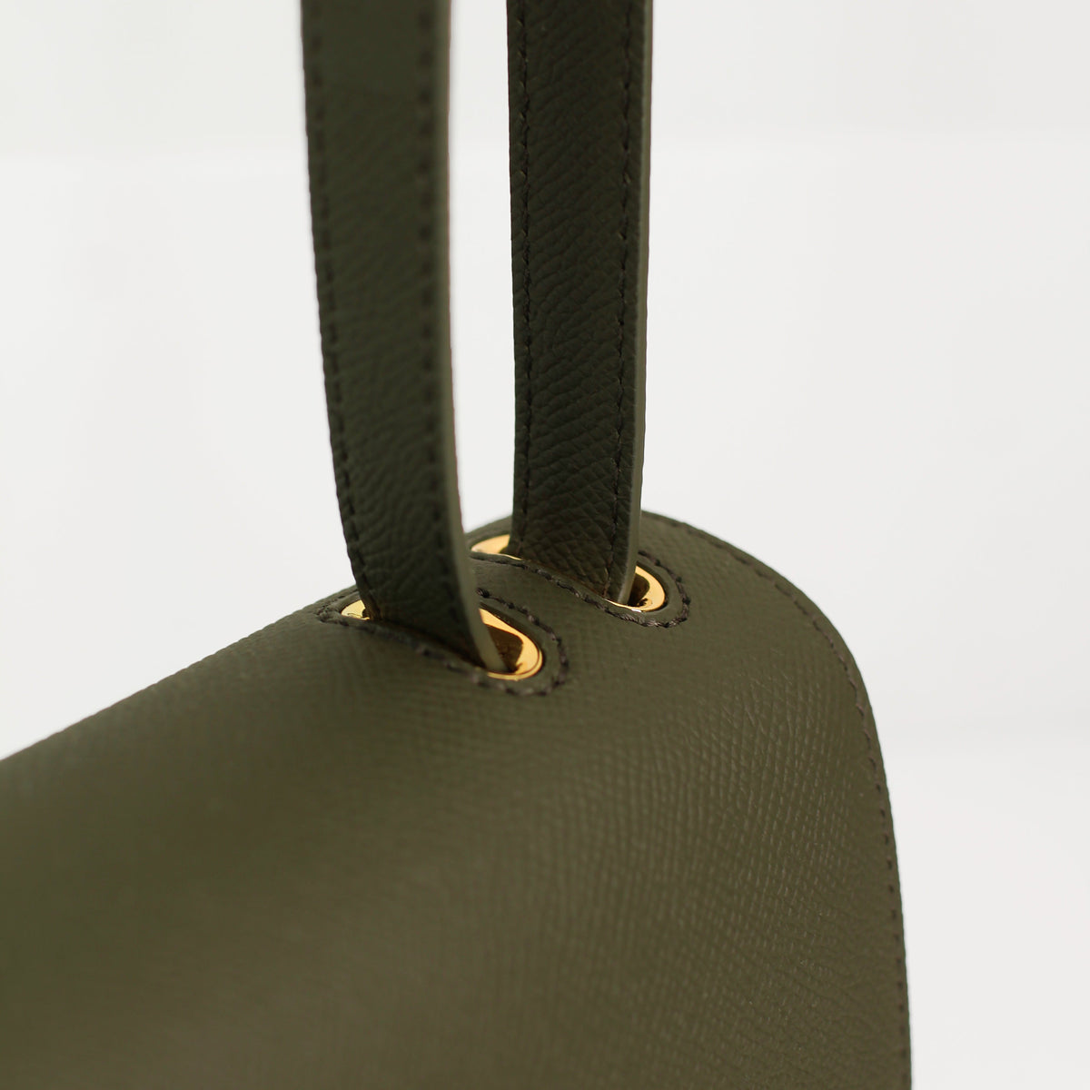 LEATHER FLAP BAG ELYSEE EAST/WEST KHAKI