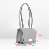LEATHER FLAP BAG ELYSEE TAUPE