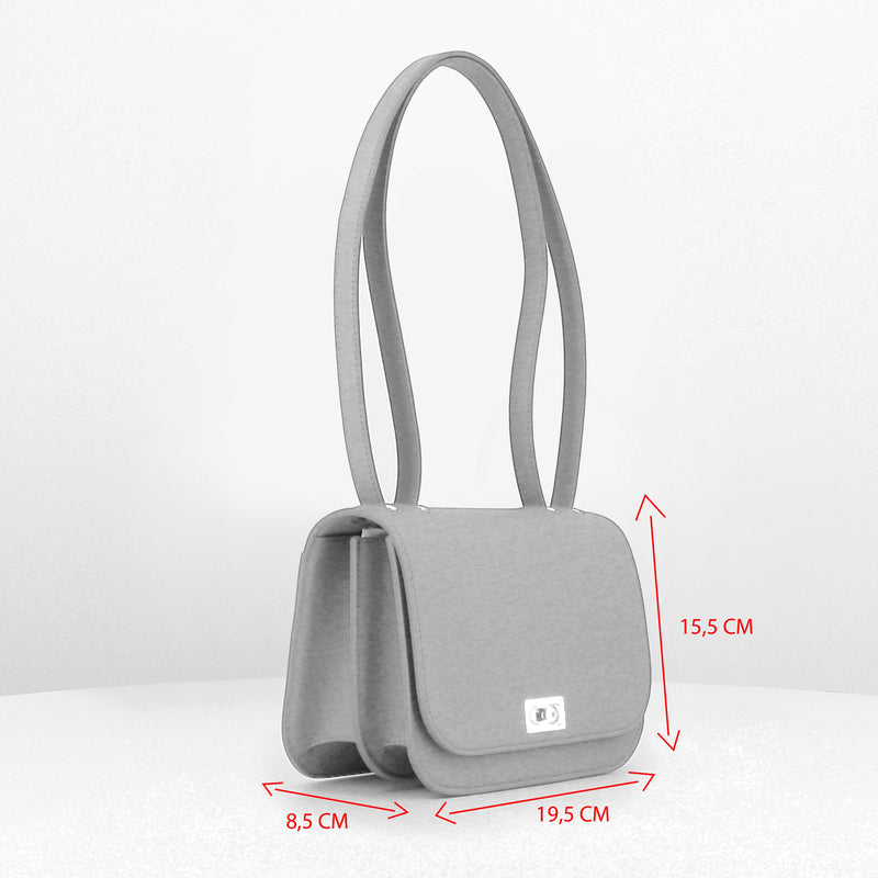 LEATHER FLAP BAG ELYSEE TAUPE