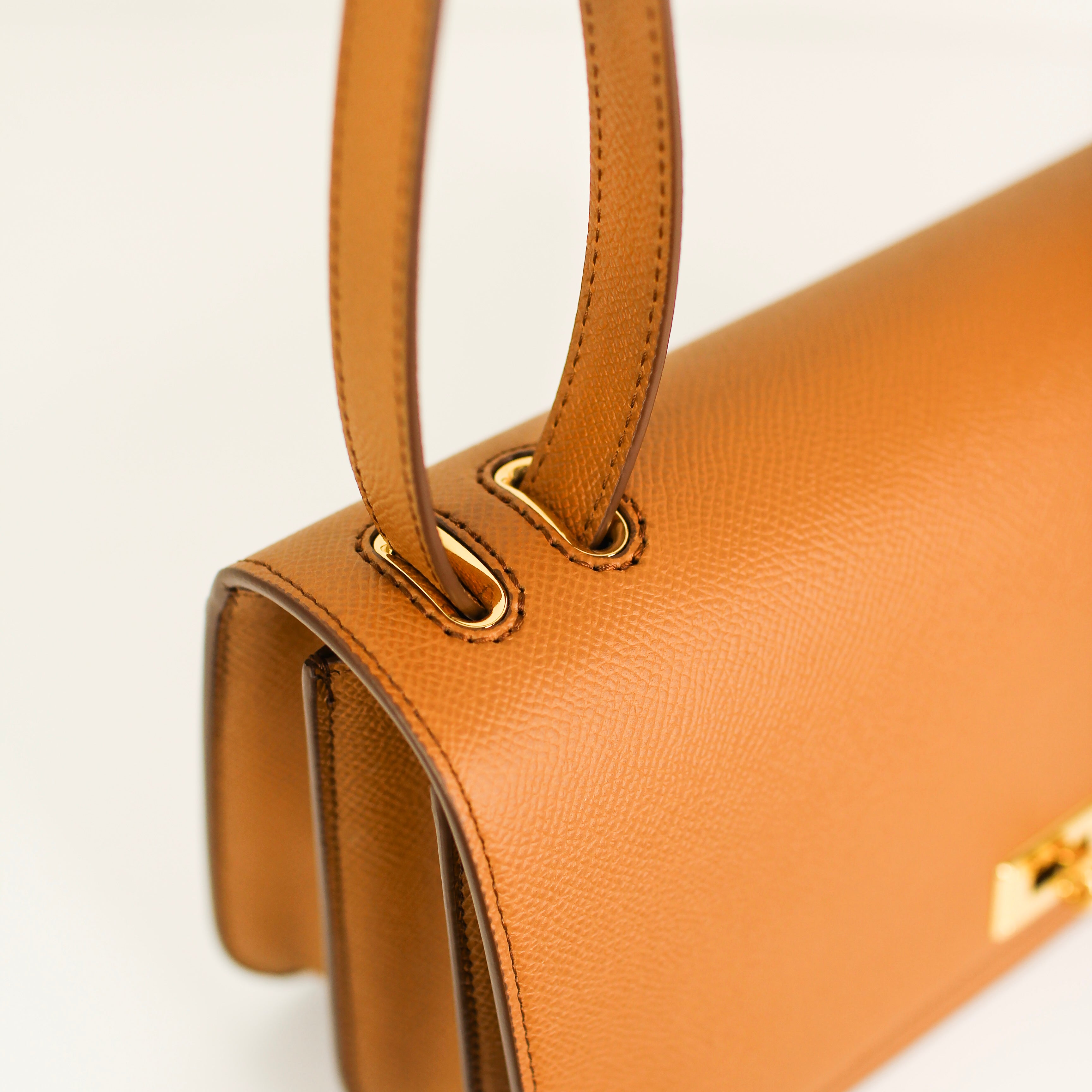 LEATHER FLAP BAG ELYSEE EAST/WEST GOLD