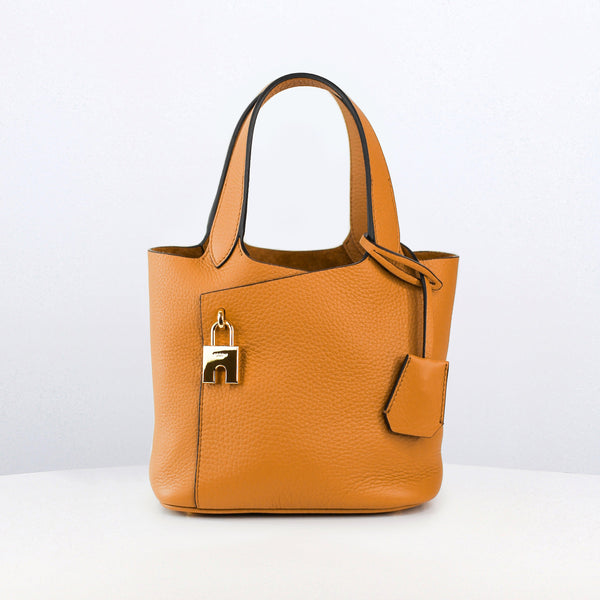 LEATHER HANDBAG ETOILE MINI CAMEL WITH GOLD HARDWARE