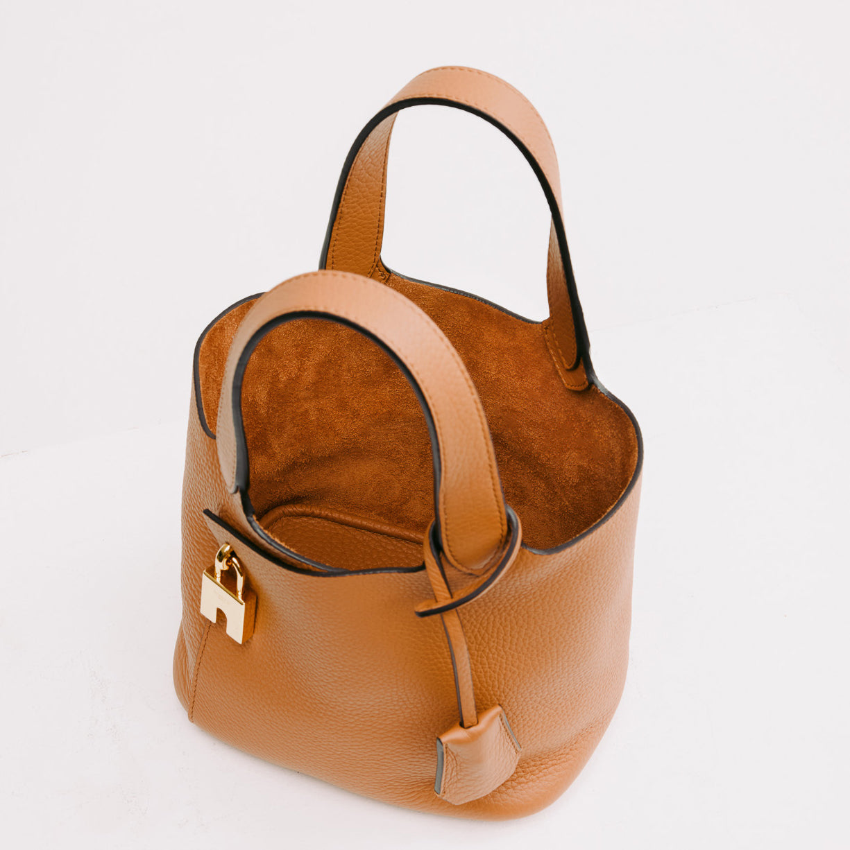 LEATHER HANDBAG ETOILE MINI CAMEL WITH GOLD HARDWARE