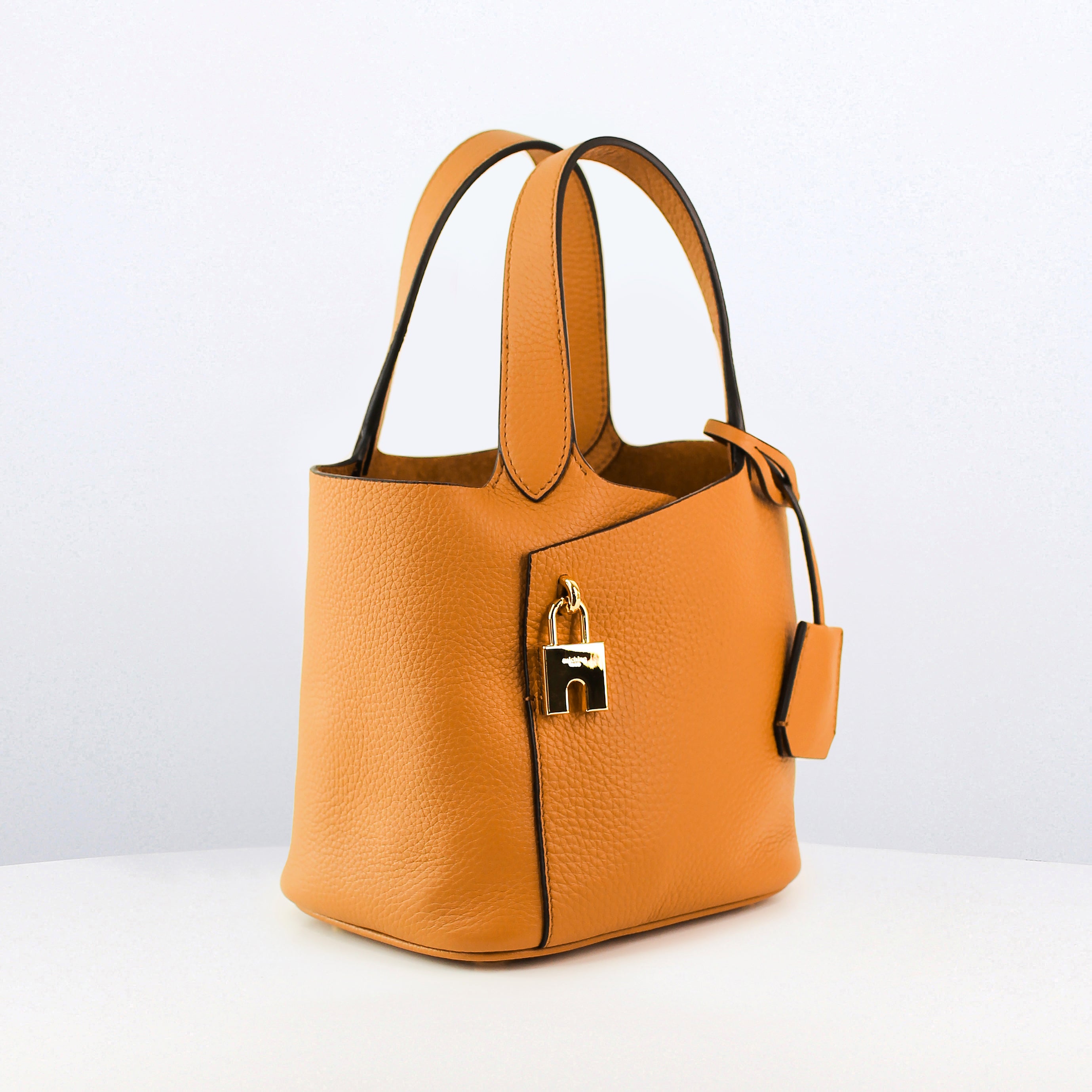 LEATHER HANDBAG ETOILE MINI CAMEL WITH GOLD HARDWARE