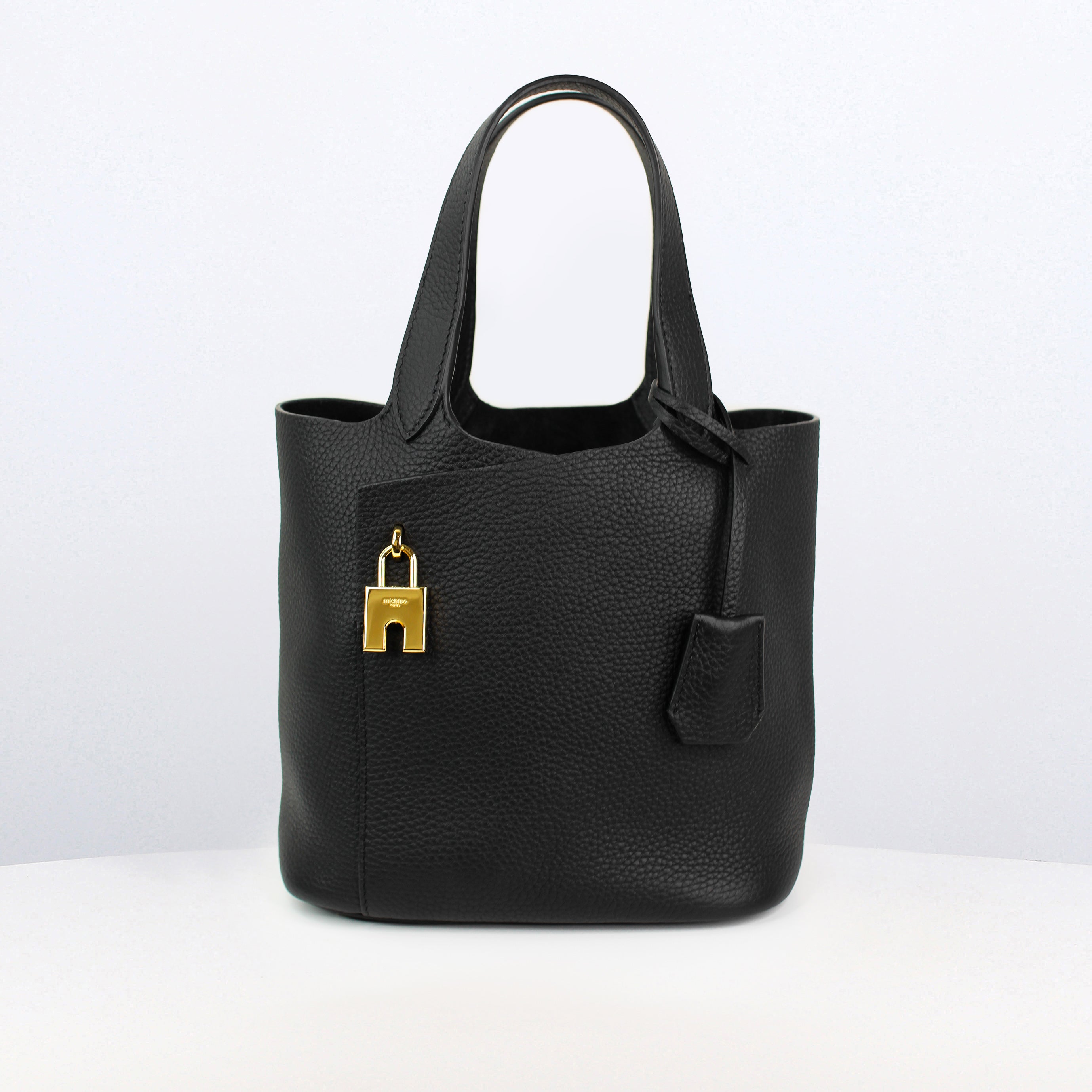 LEATHER HANDBAG ETOILE PM BLACK WITH GOLD HARDWARE