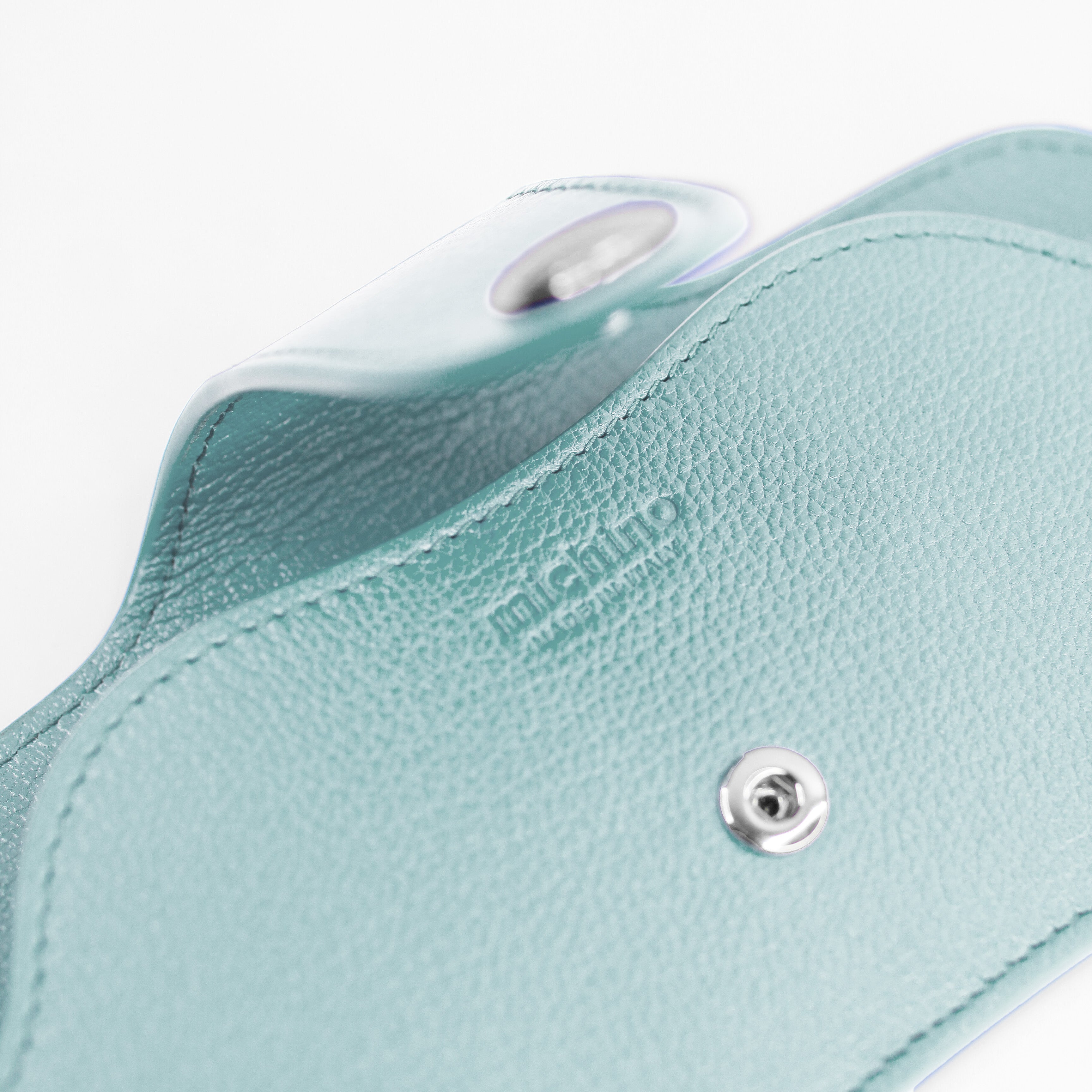 LEATHER GLASSES HOLDER SKYBLUE