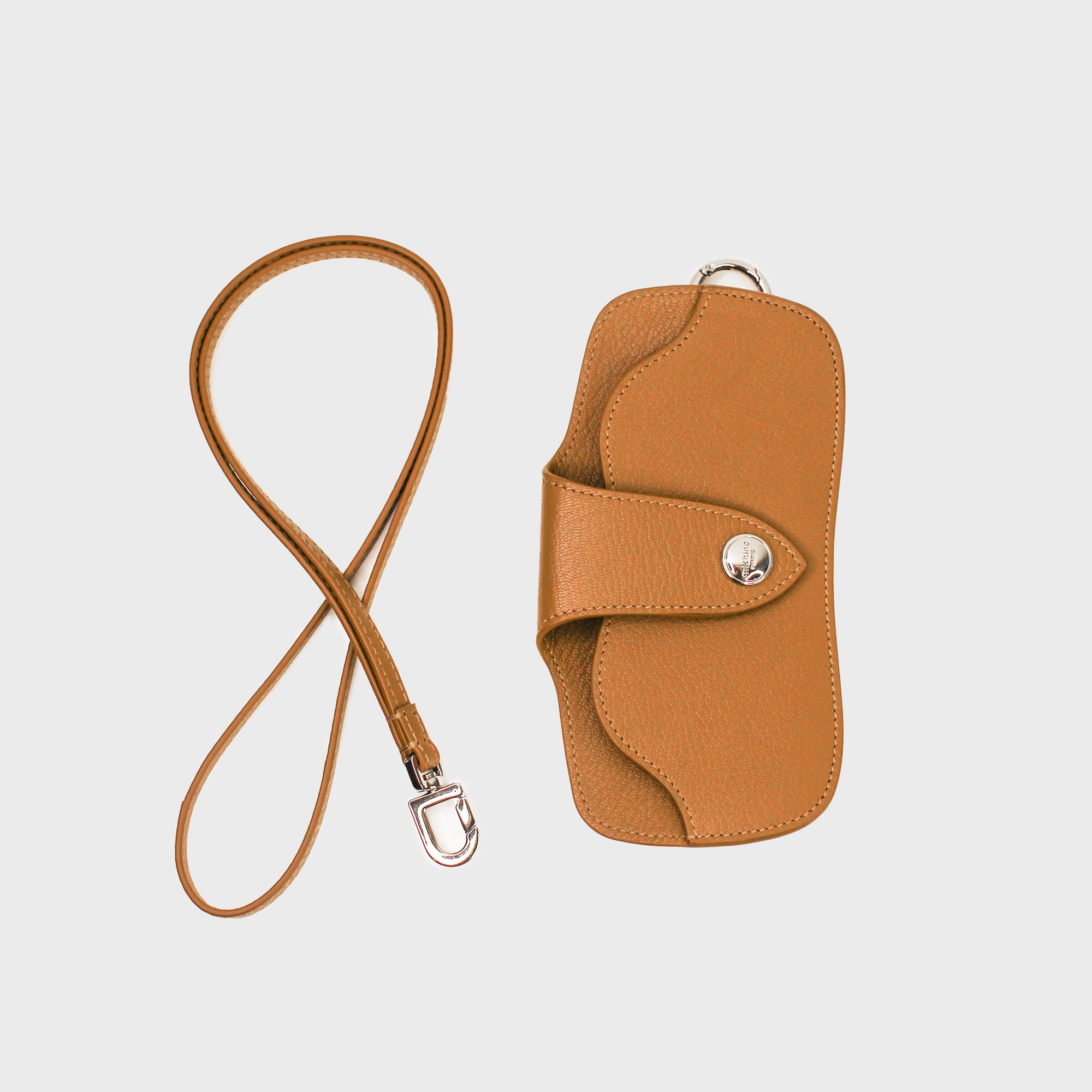 LEATHER GLASSES HOLDER GOLD