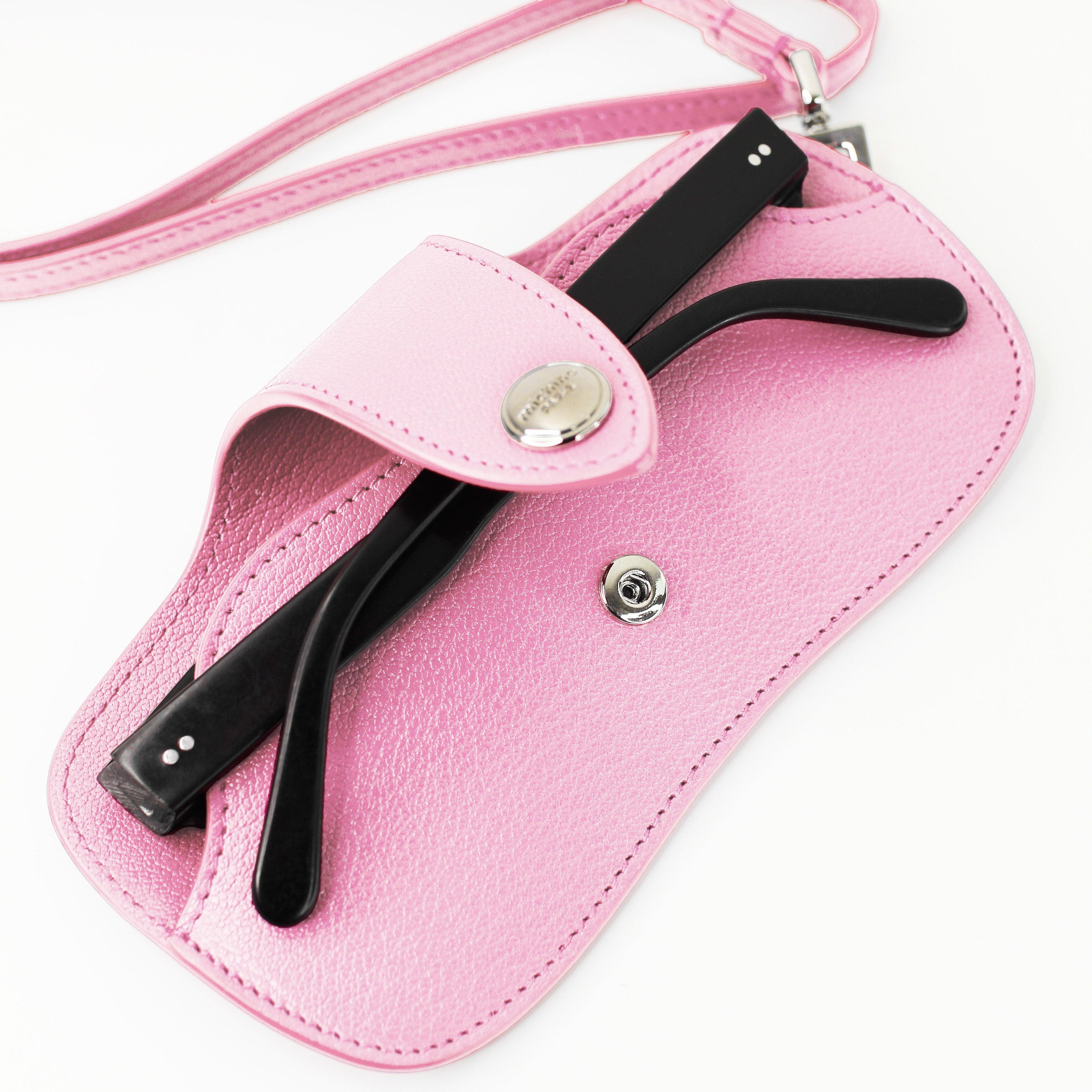 LEATHER GLASSES HOLDER LIGHT PINK