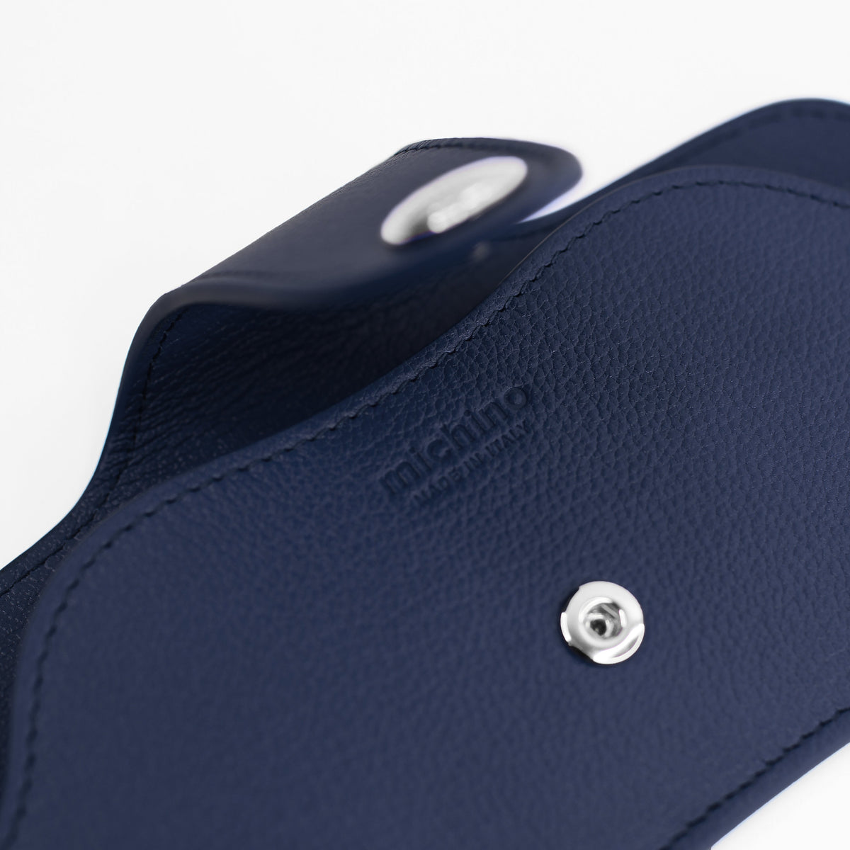 LEATHER GLASSES HOLDER NAVY BLUE