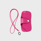 LEATHER GLASSES HOLDER FUXIA