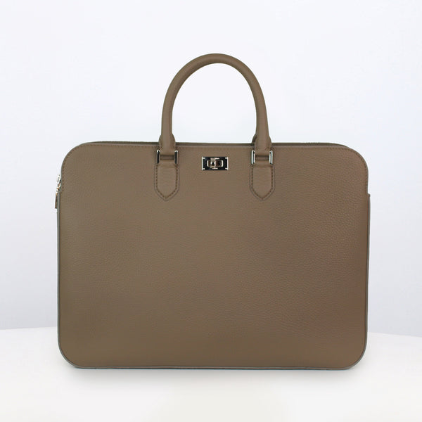ORSAY LEATHER BRIEFCASE TAUPE