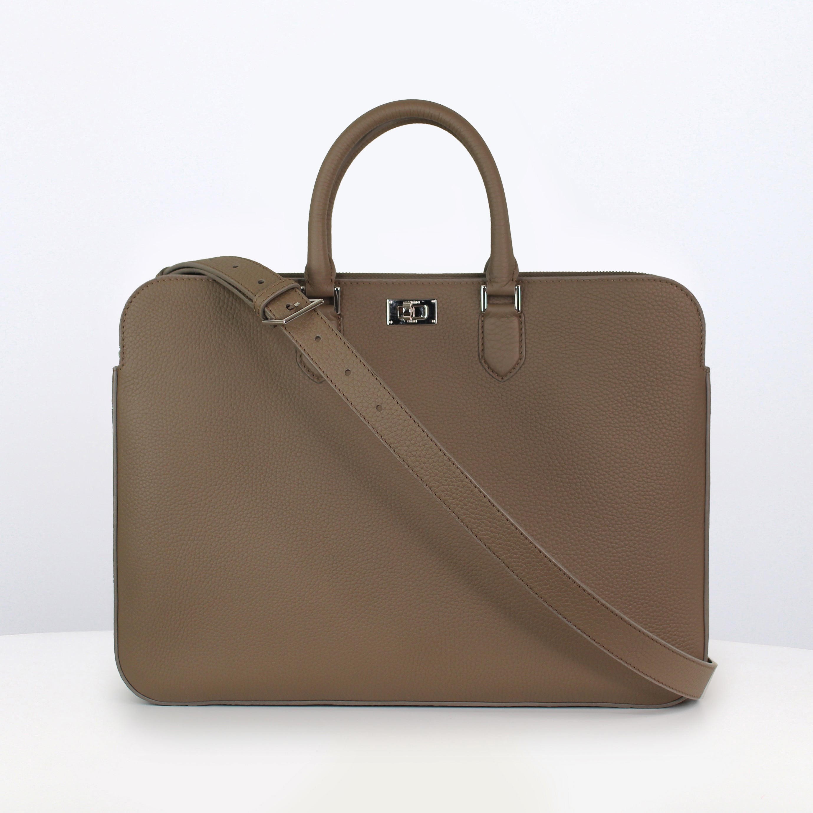 ORSAY LEATHER BRIEFCASE TAUPE