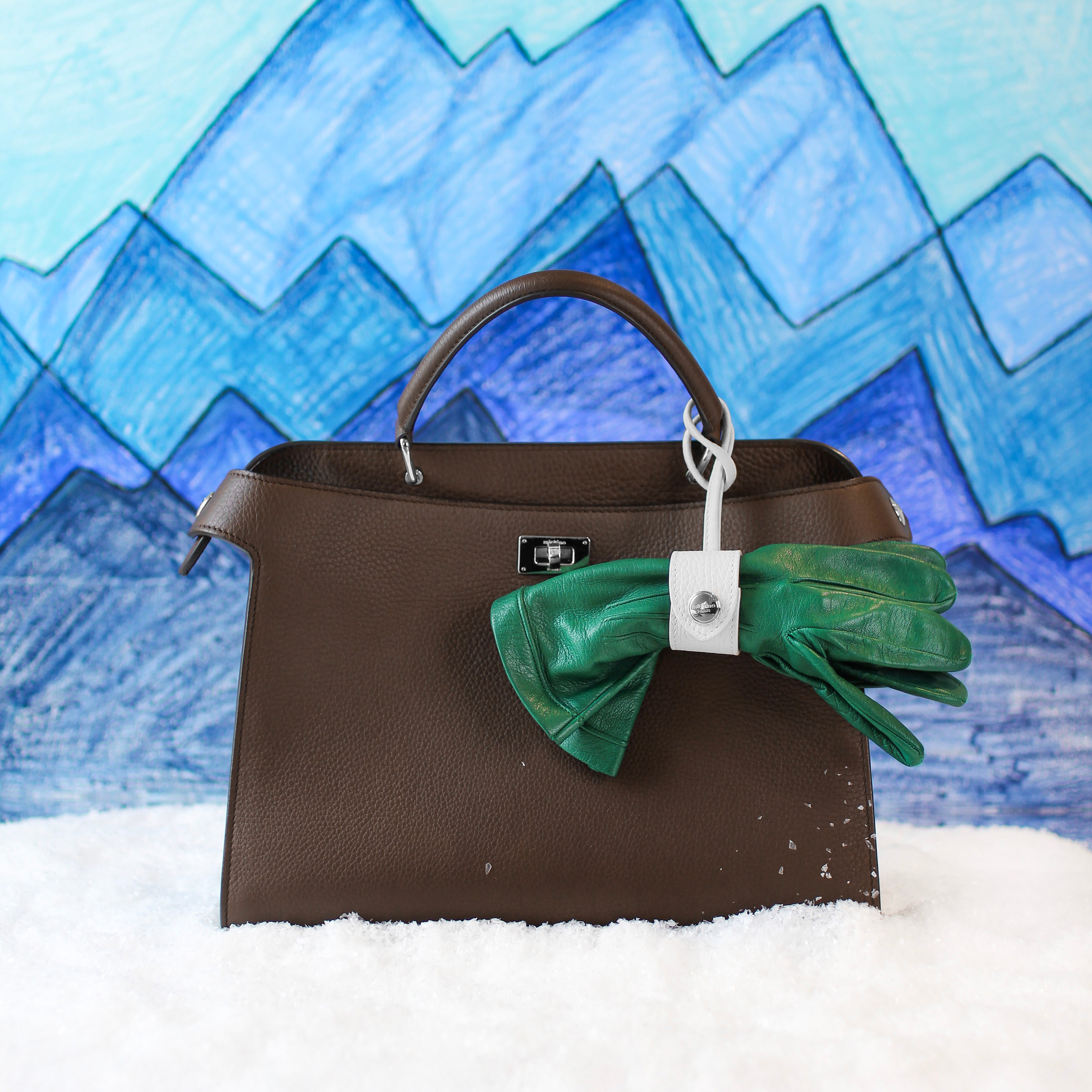 GIFT SET: LUTECE PM CHOCOLATE LEATHER HANDBAG & LEATHER GLOVE HOLDER CRAIE