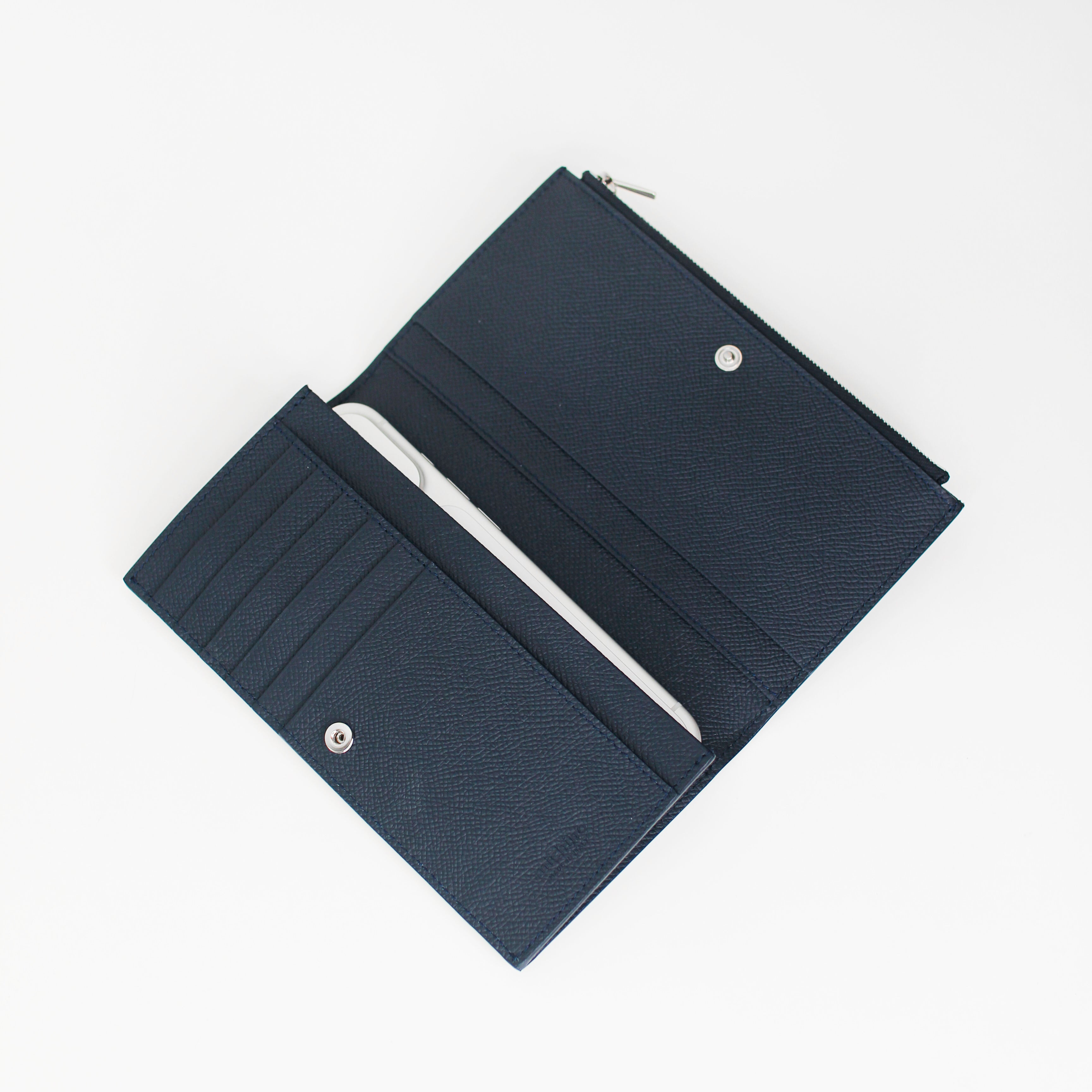 LEATHER LONG ZIP WALLET ECLIPSE