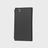 LEATHER LONG ZIP WALLET BLACK