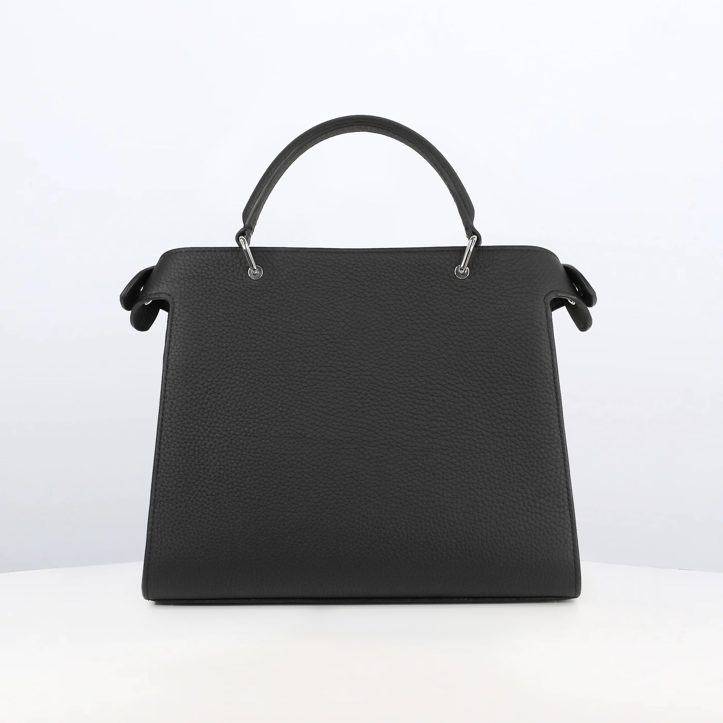 LEATHER HANDBAG LUTECE 27 BLACK