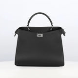 LEATHER HANDBAG LUTECE 27 BLACK