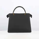 LEATHER HANDBAG LUTECE 27 BLACK WITH GOLD HARWARE