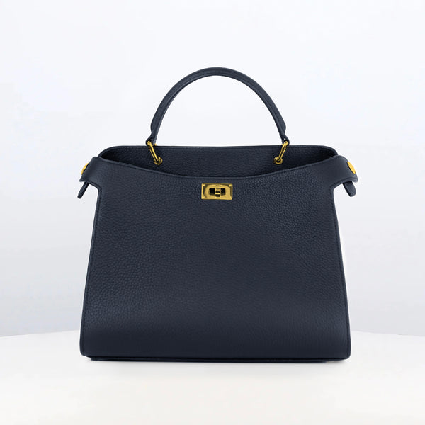 LEATHER HANDBAG LUTECE 27 ECLIPSE WITH GOLD HARDWARE