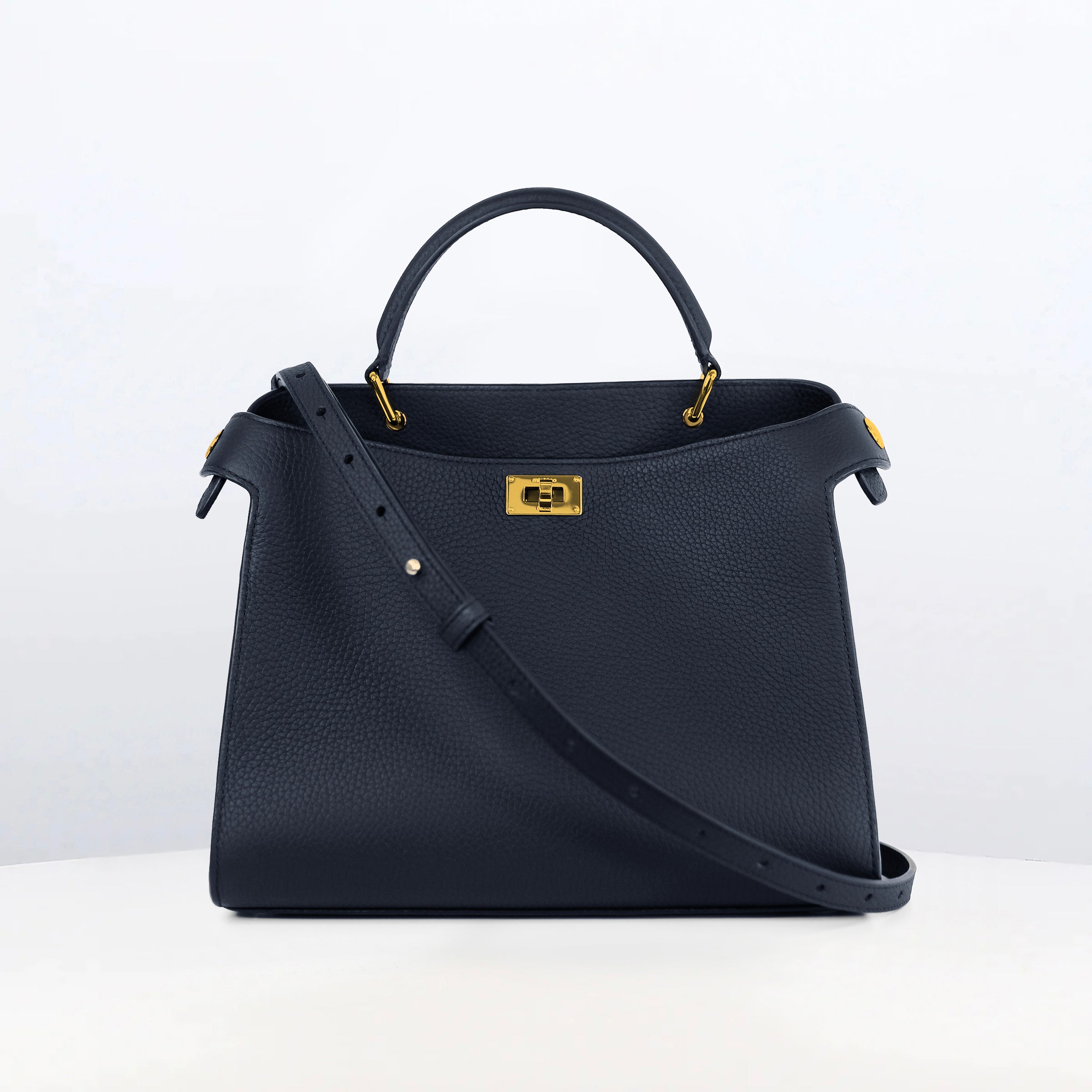 LEATHER HANDBAG LUTECE 27 ECLIPSE WITH GOLD HARDWARE