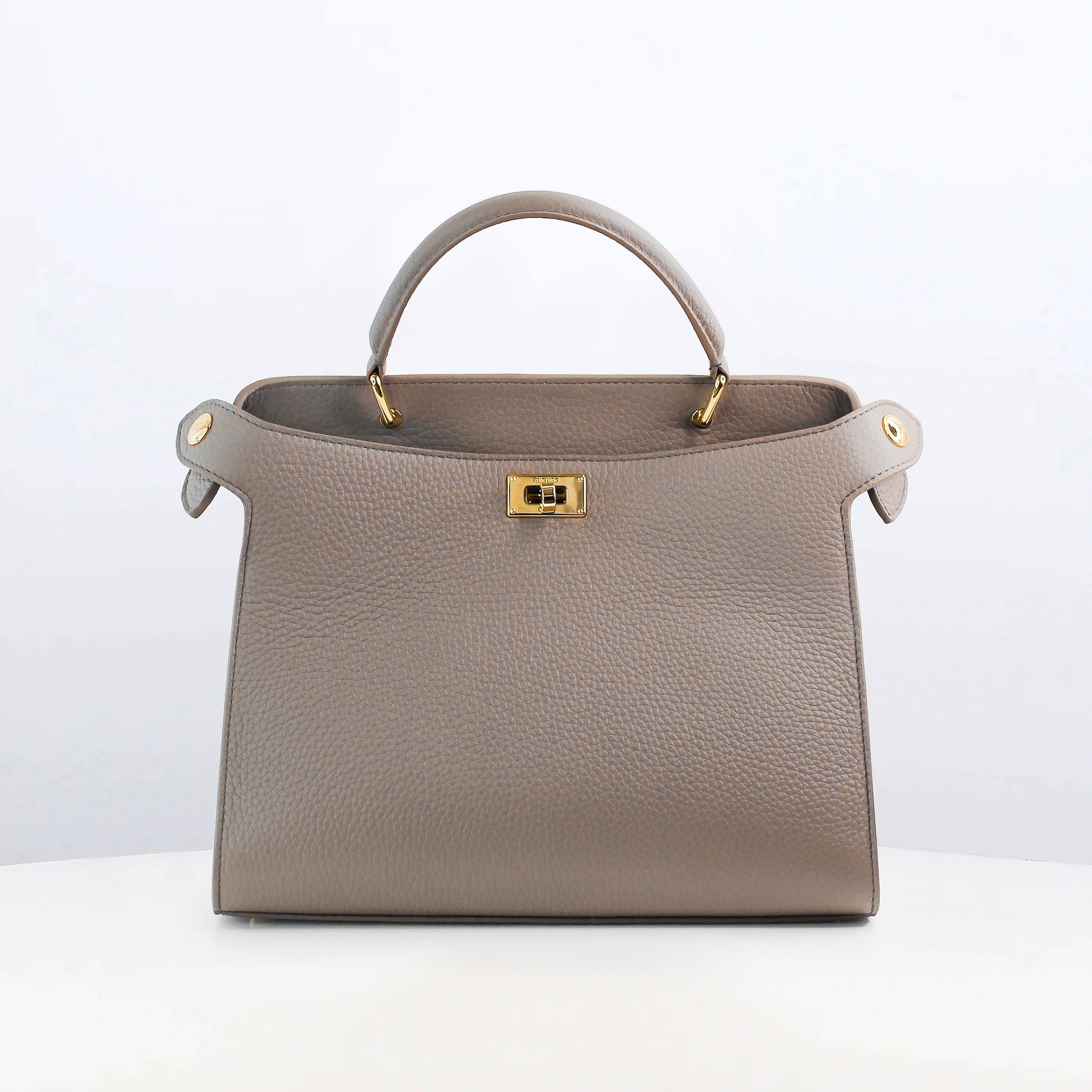LEATHER HANDBAG LUTECE 27 ELEPHANT WITH GOLD HARDWARE
