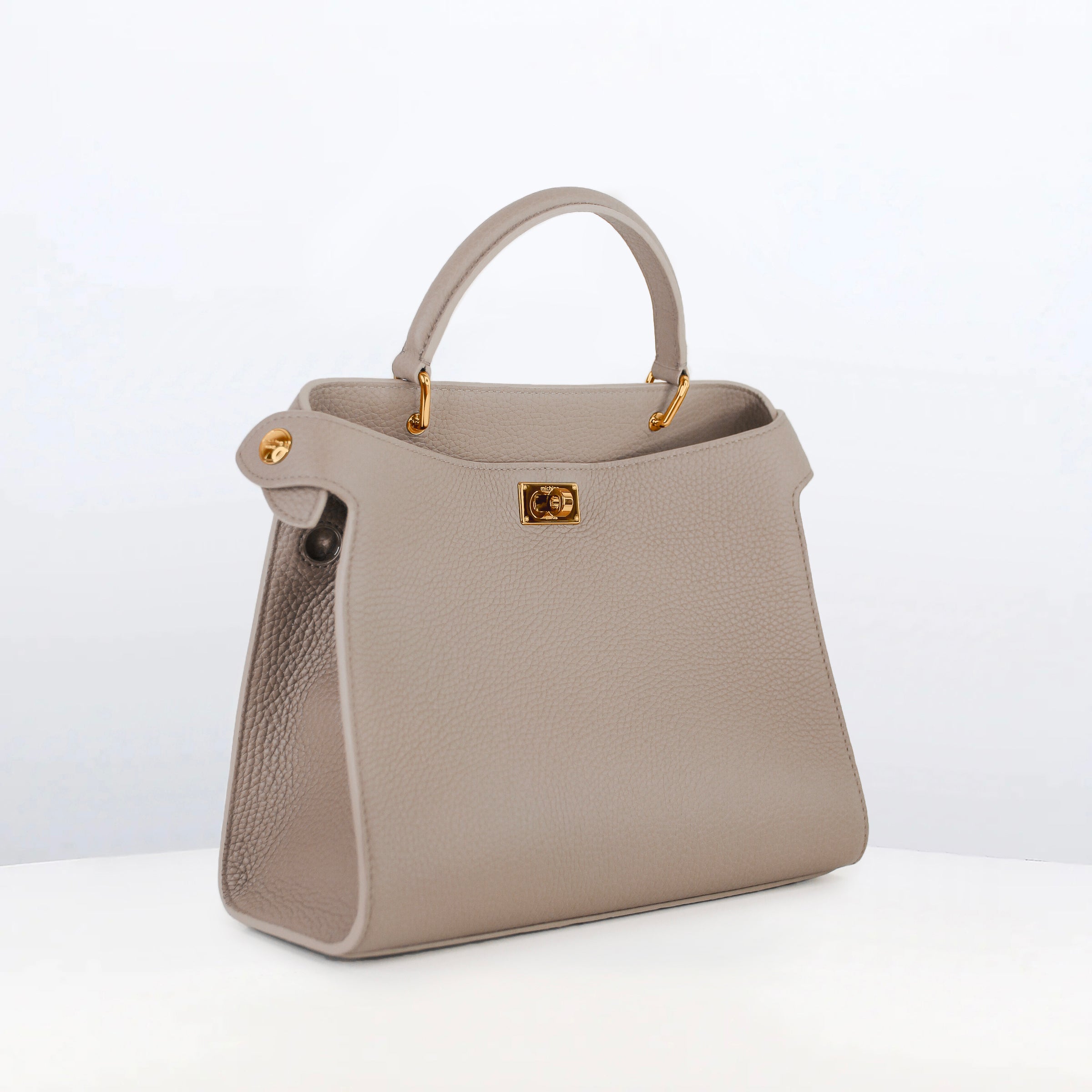 LEATHER HANDBAG LUTECE 27 ELEPHANT WITH GOLD HARDWARE