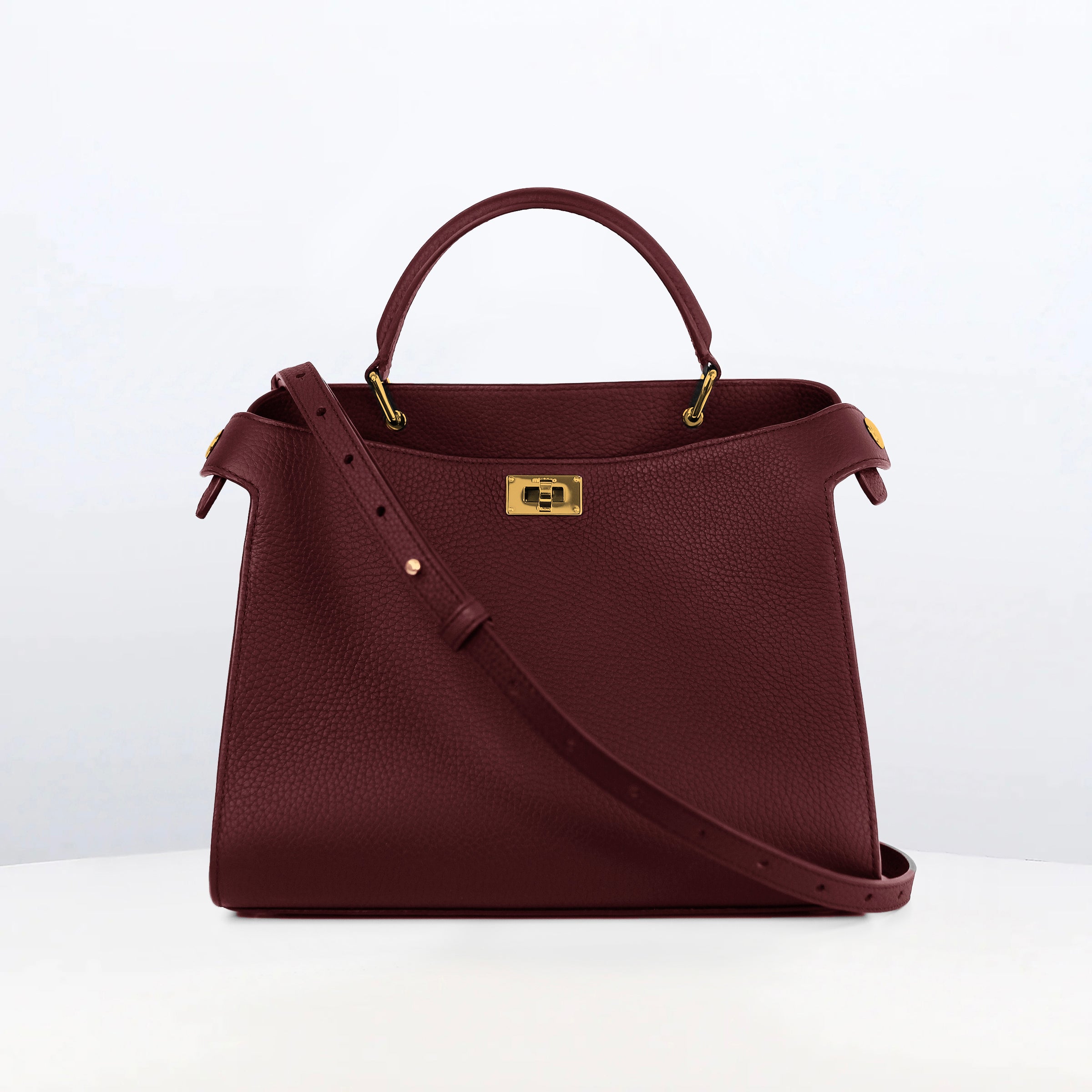 LEATHER HANDBAG LUTECE 27 SAINT-EMILION WITH GOLD HARDWARE