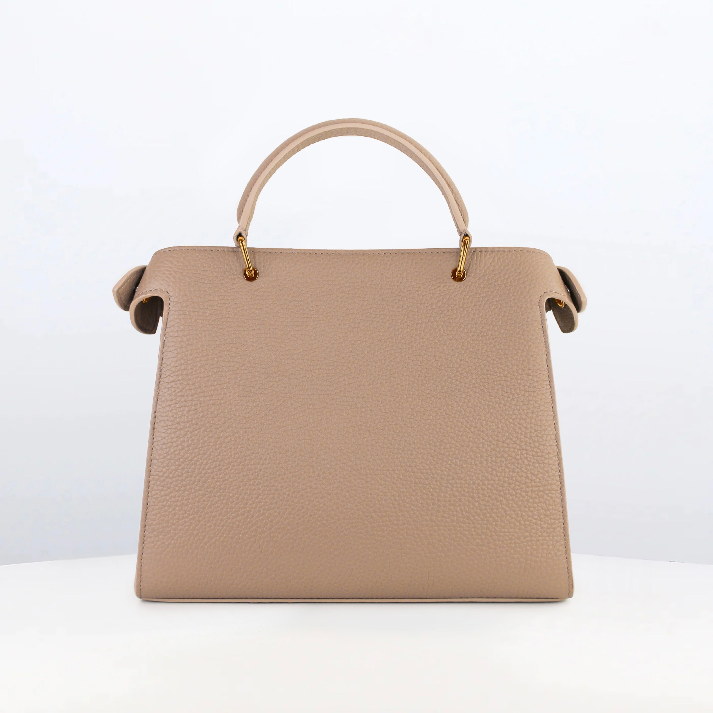 LEATHER HANDBAG LUTECE 27 TOURTERELLE WITH GOLD HARWARE