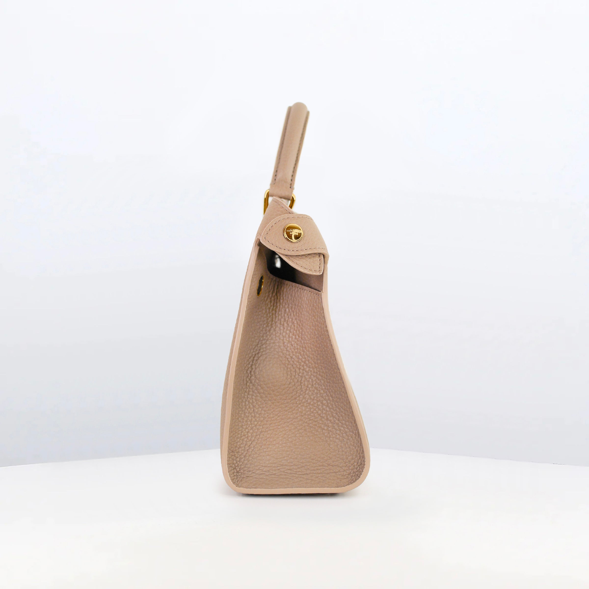 LEATHER HANDBAG LUTECE 27 TOURTERELLE WITH GOLD HARWARE