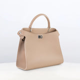 LEATHER HANDBAG LUTECE 27 TOURTERELLE