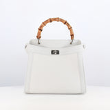 Lutece Mini Arashimaya Canvas Handbag with Bamboo Handle