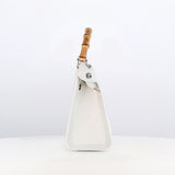 Lutece Mini Arashimaya Canvas Handbag with Bamboo Handle