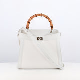 Lutece Mini Arashimaya Canvas Handbag with Bamboo Handle