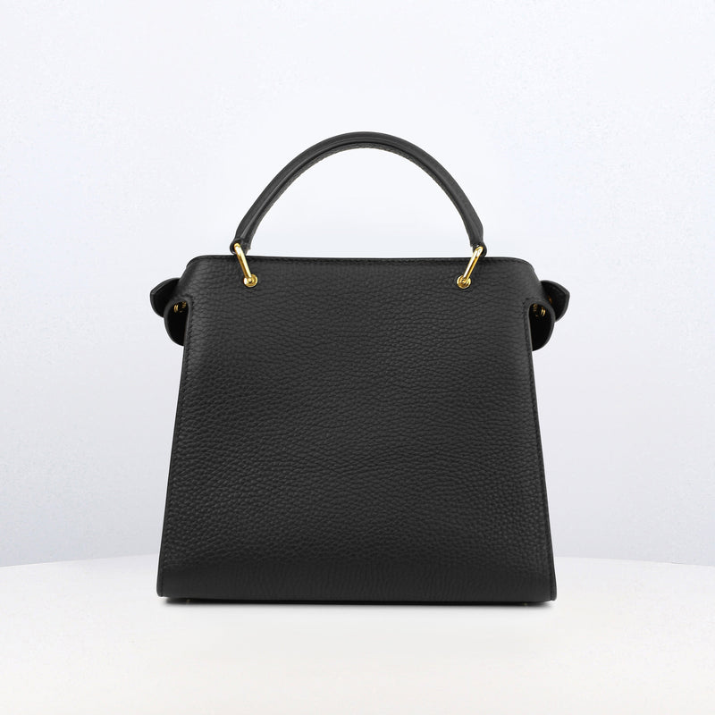 LEATHER HANDBAG LUTECE MINI BLACK GOLD HARDWARE