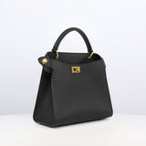 LEATHER HANDBAG LUTECE MINI BLACK GOLD HARDWARE