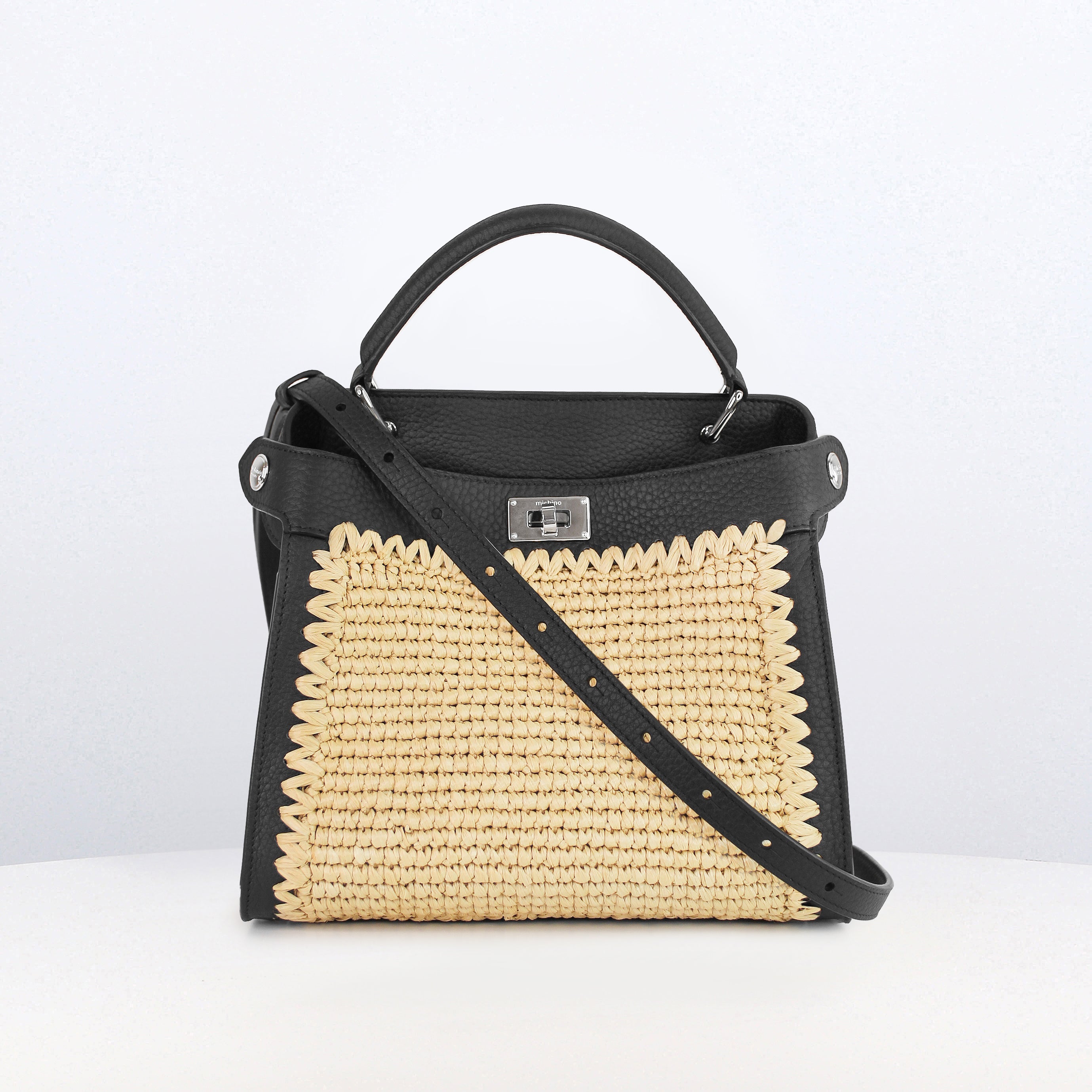 Lutece Mini Raffia Black Natural
