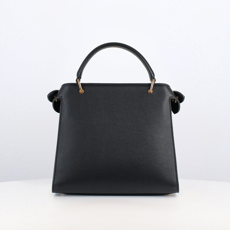 LEATHER HANDBAG LUTECE MINI BLACK WITH STUDS