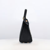 LEATHER HANDBAG LUTECE MINI BLACK WITH STUDS
