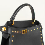 LEATHER HANDBAG LUTECE MINI BLACK WITH STUDS