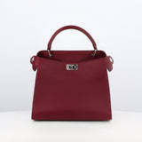 LEATHER HANDBAG LUTECE MINI BOURGUNDY
